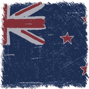 A spare image of the New Zealand flag in color looking like a pencil sketch