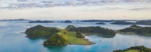 Birds eye view on the bay of islands